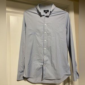 Express performance slim fit size M blue pinstripe dress shirt